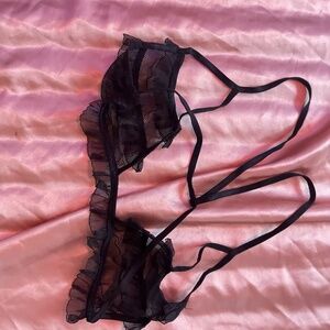 See through black bralette